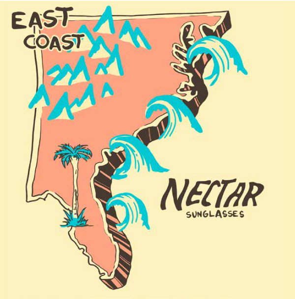 Nectar Sunglasses East Coast Sticker