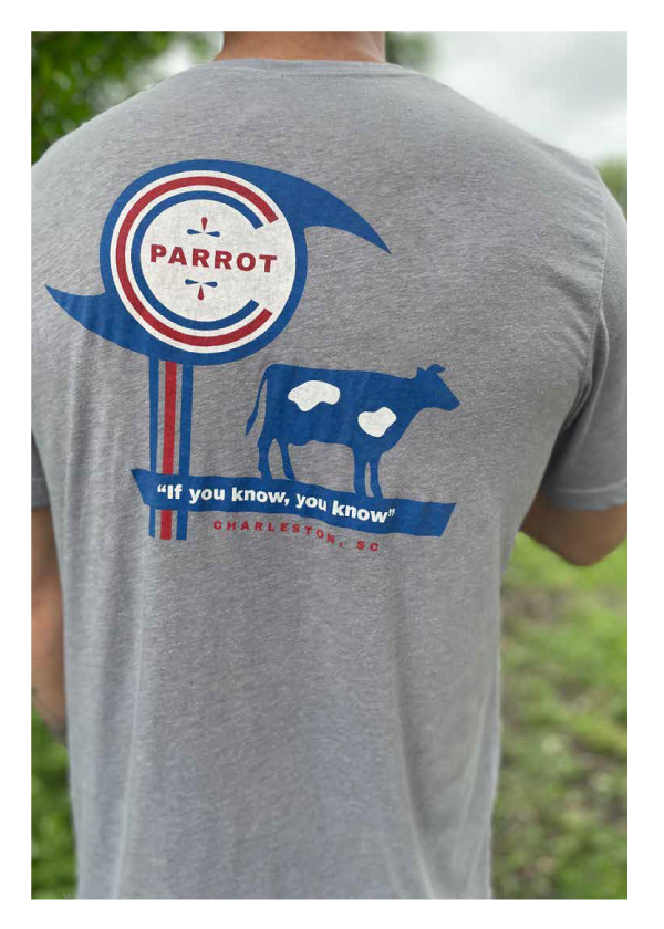Parrot T Shirt Coburg Cow Back