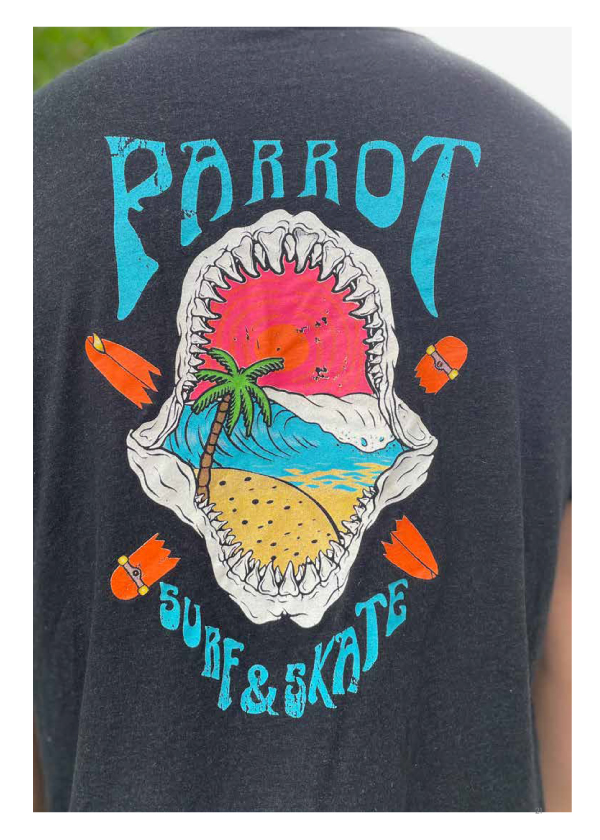 Parrot Shark Tee Back