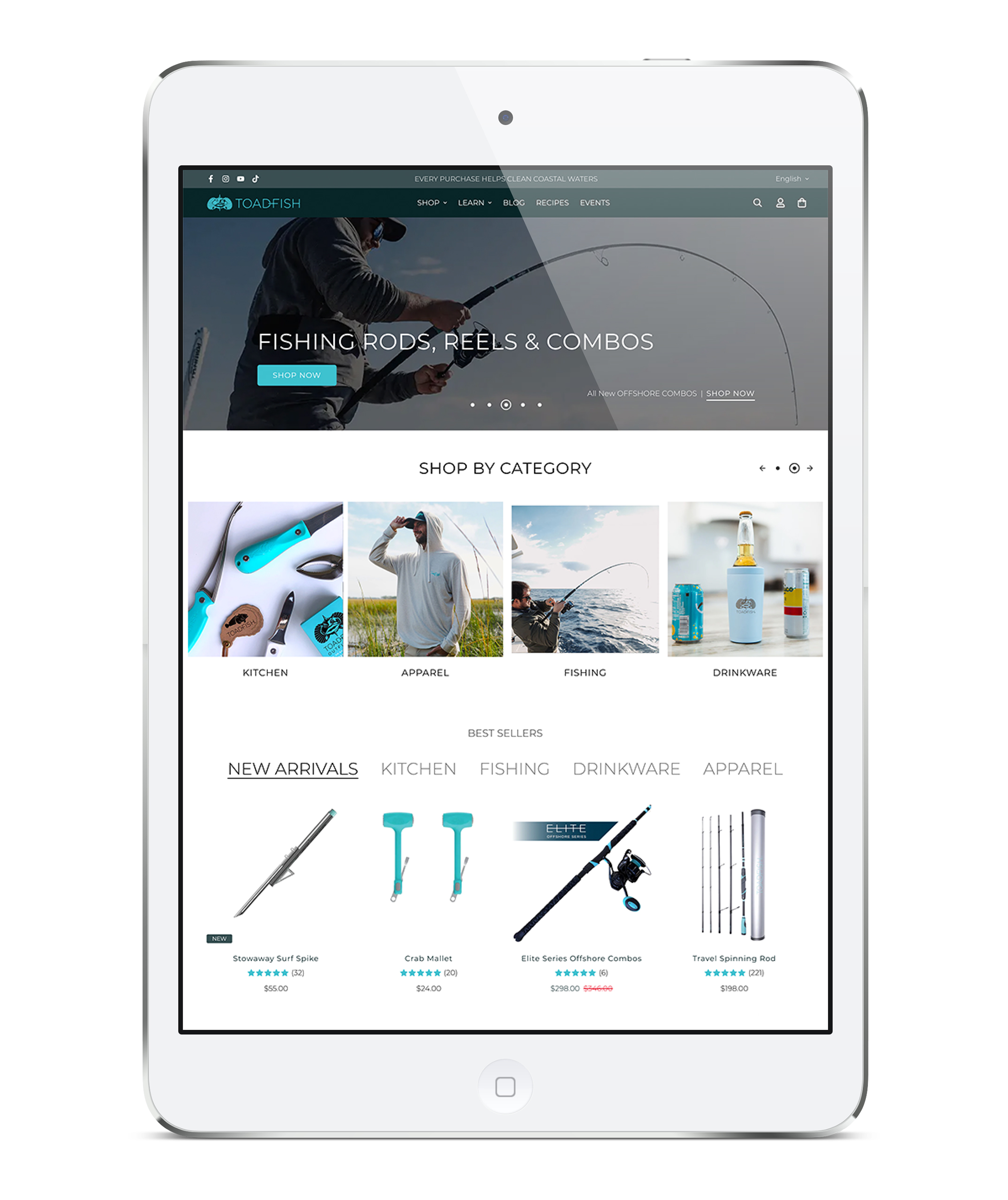 Toadfish Outfitters Responsive Website by abreeze digital marketing