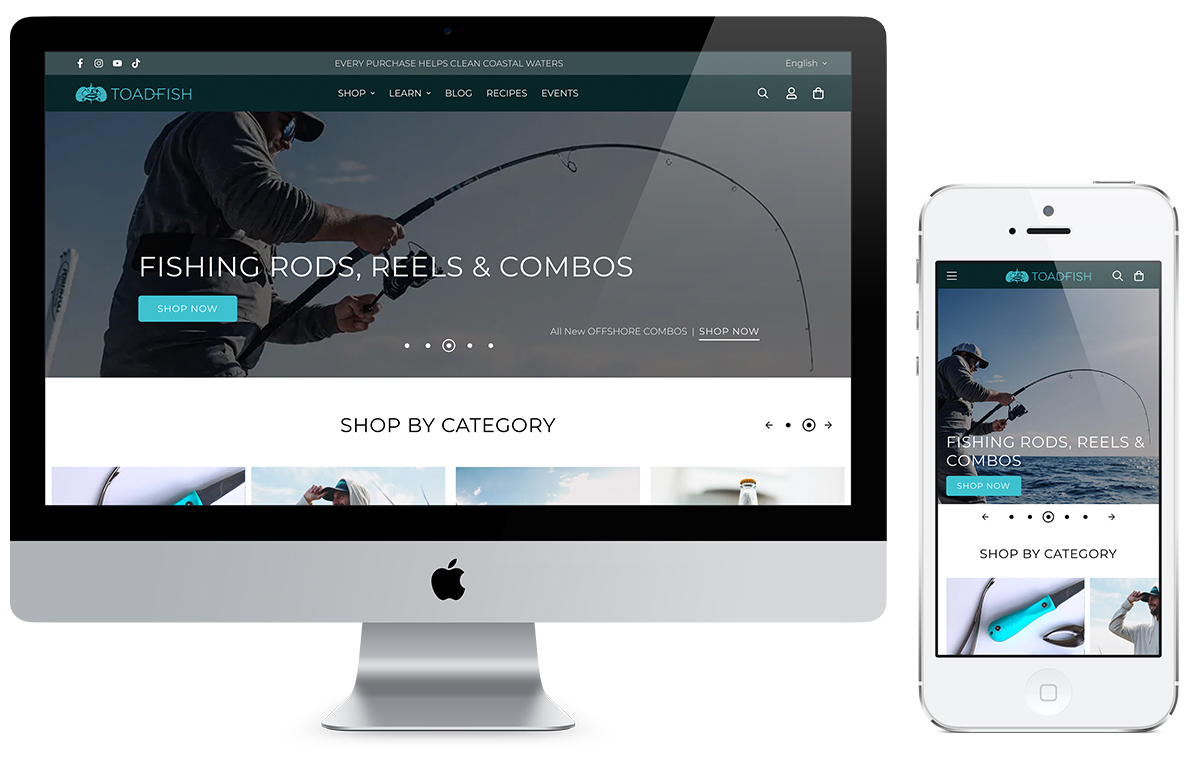 Toadfish Outfitters Website by abreeze digital marketing